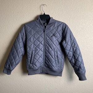 Nike Air Jordan Boys Youth Medium Gray Jumpman Bomber Lightweight Quilted Jacket